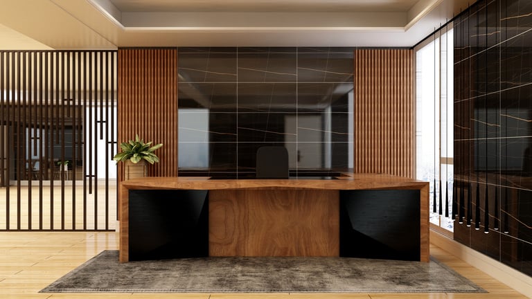 modern office front desk